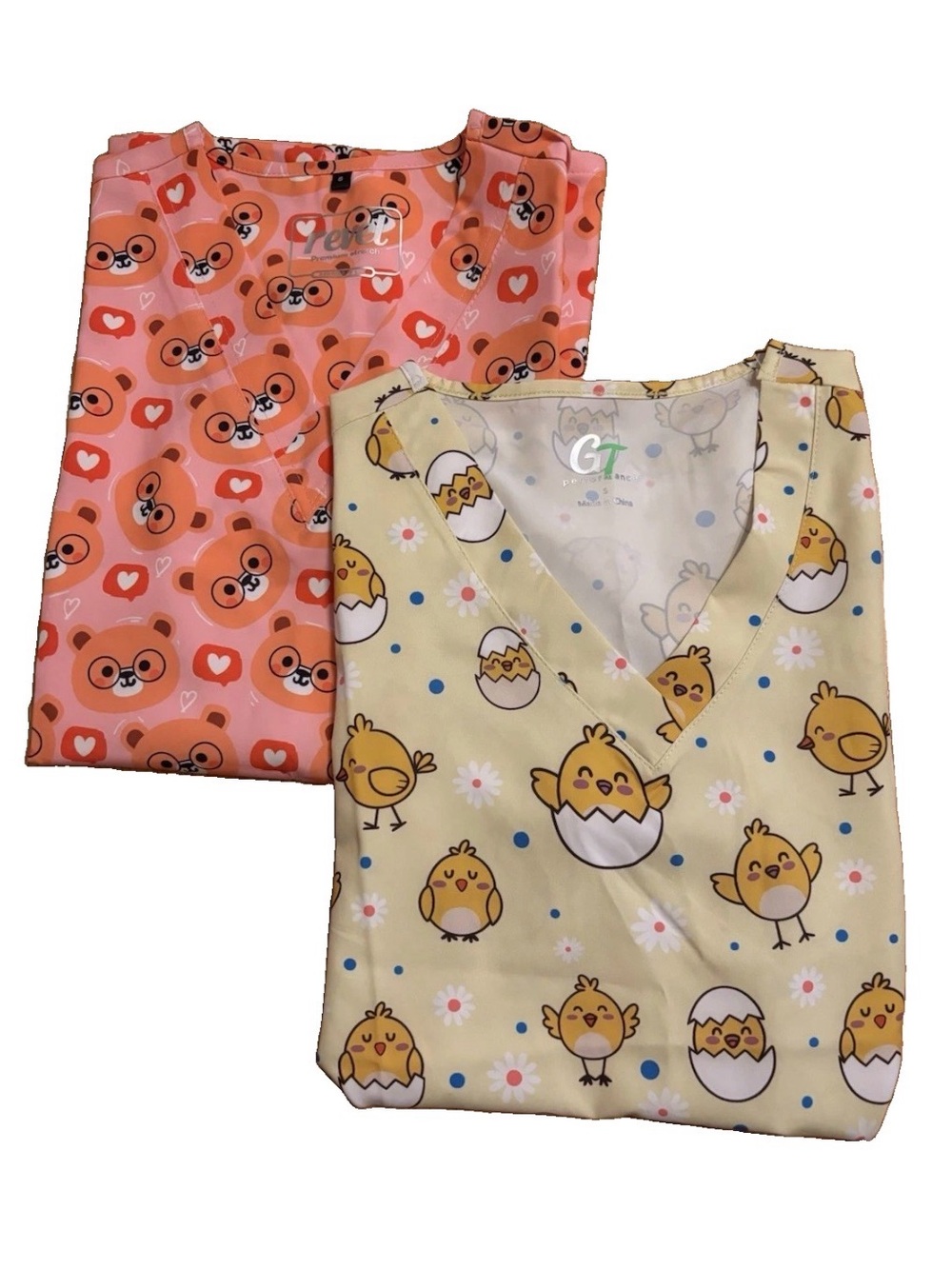 Women’s 2-Piece Easter & Valentine’s Day Scrub Tops - Small